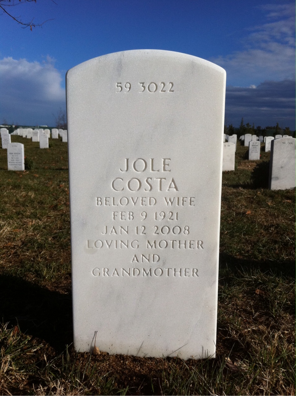 Back of headstone — Richard Miskin