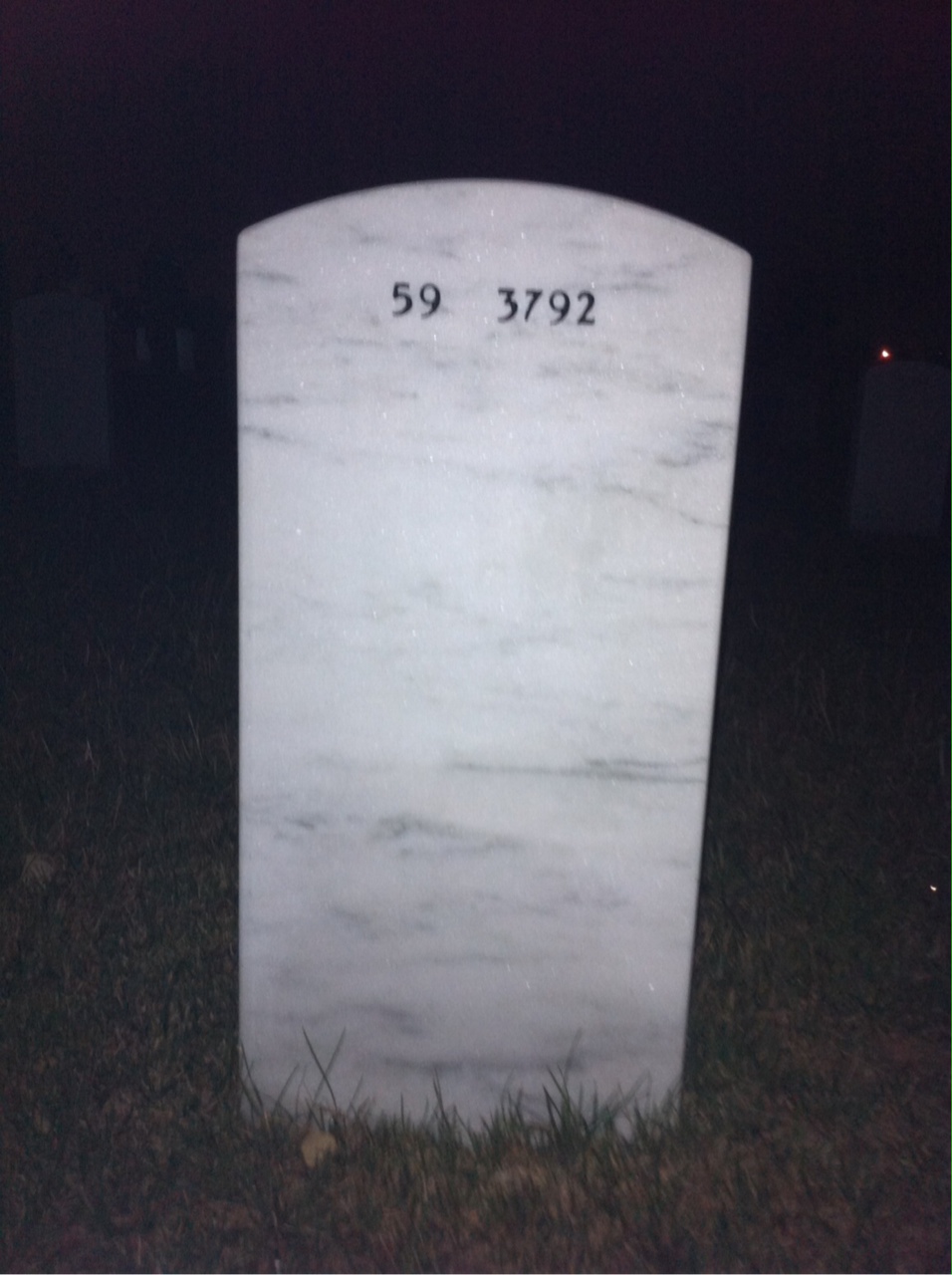 Back of headstone — Curtis Smith