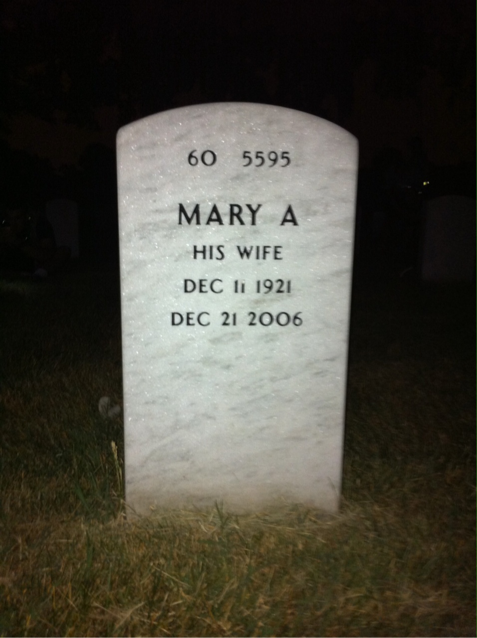 Back of headstone — Charles Poore