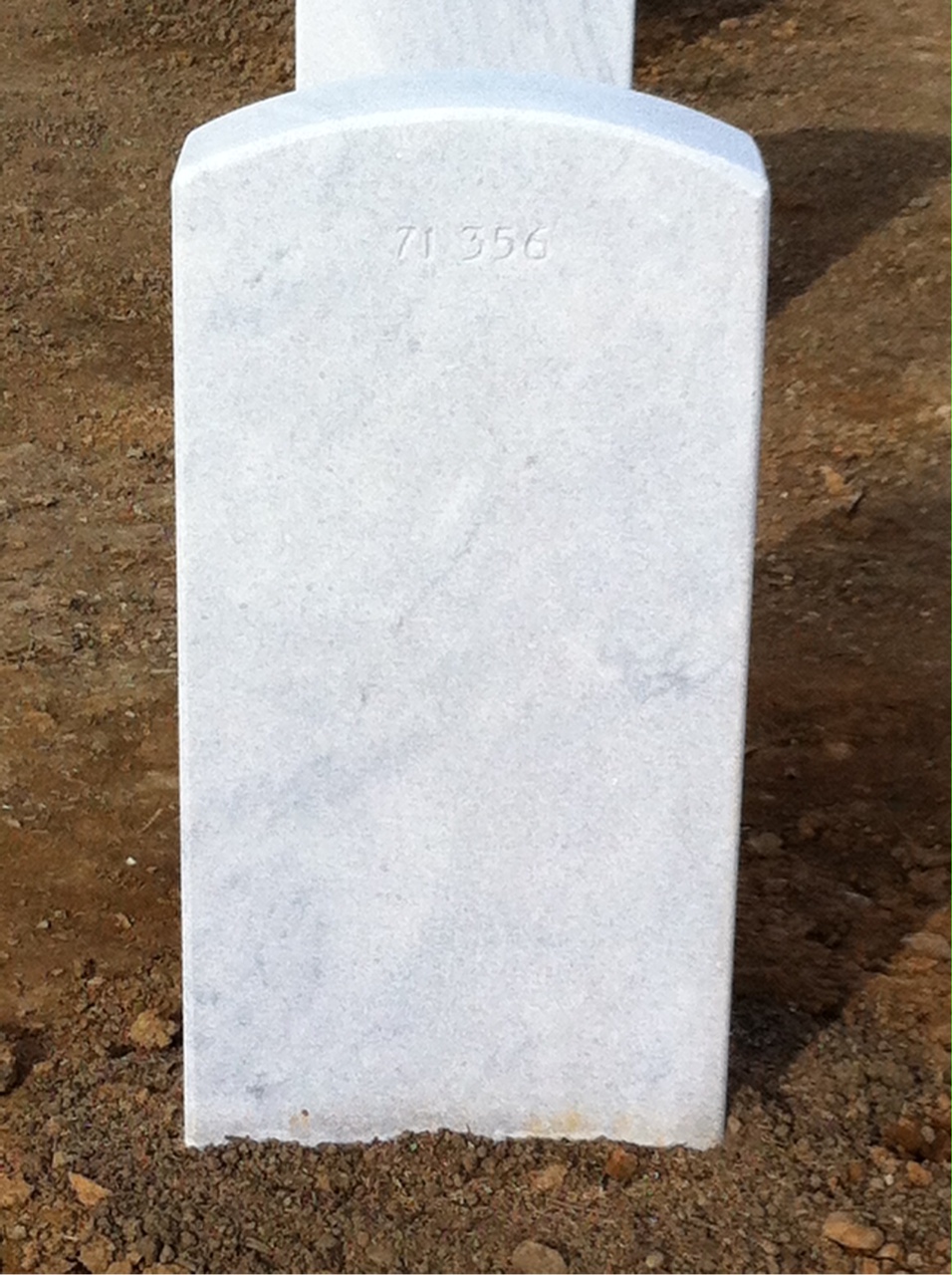 Back of headstone — Walter F Suarez