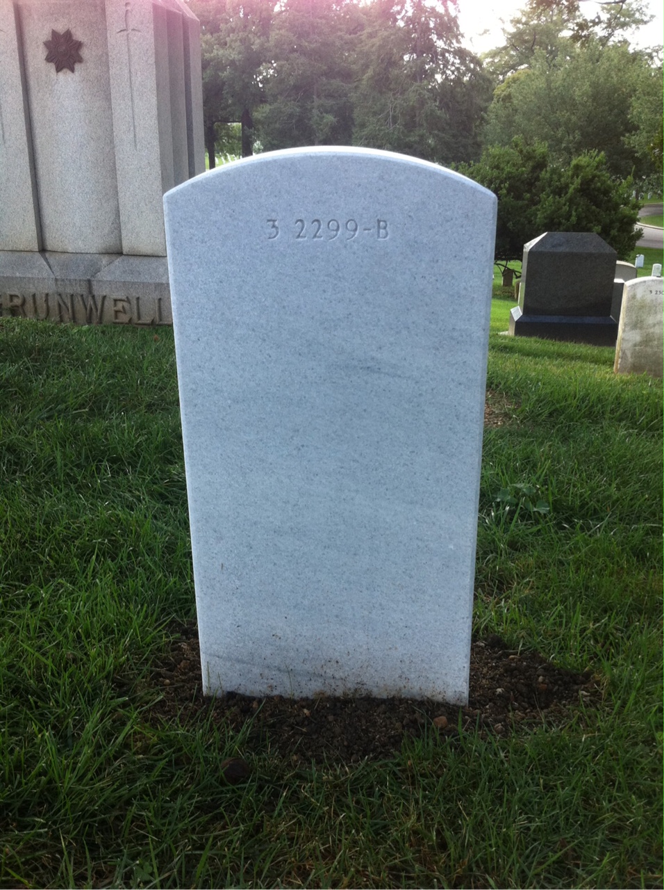 Back of headstone — Stephen William White