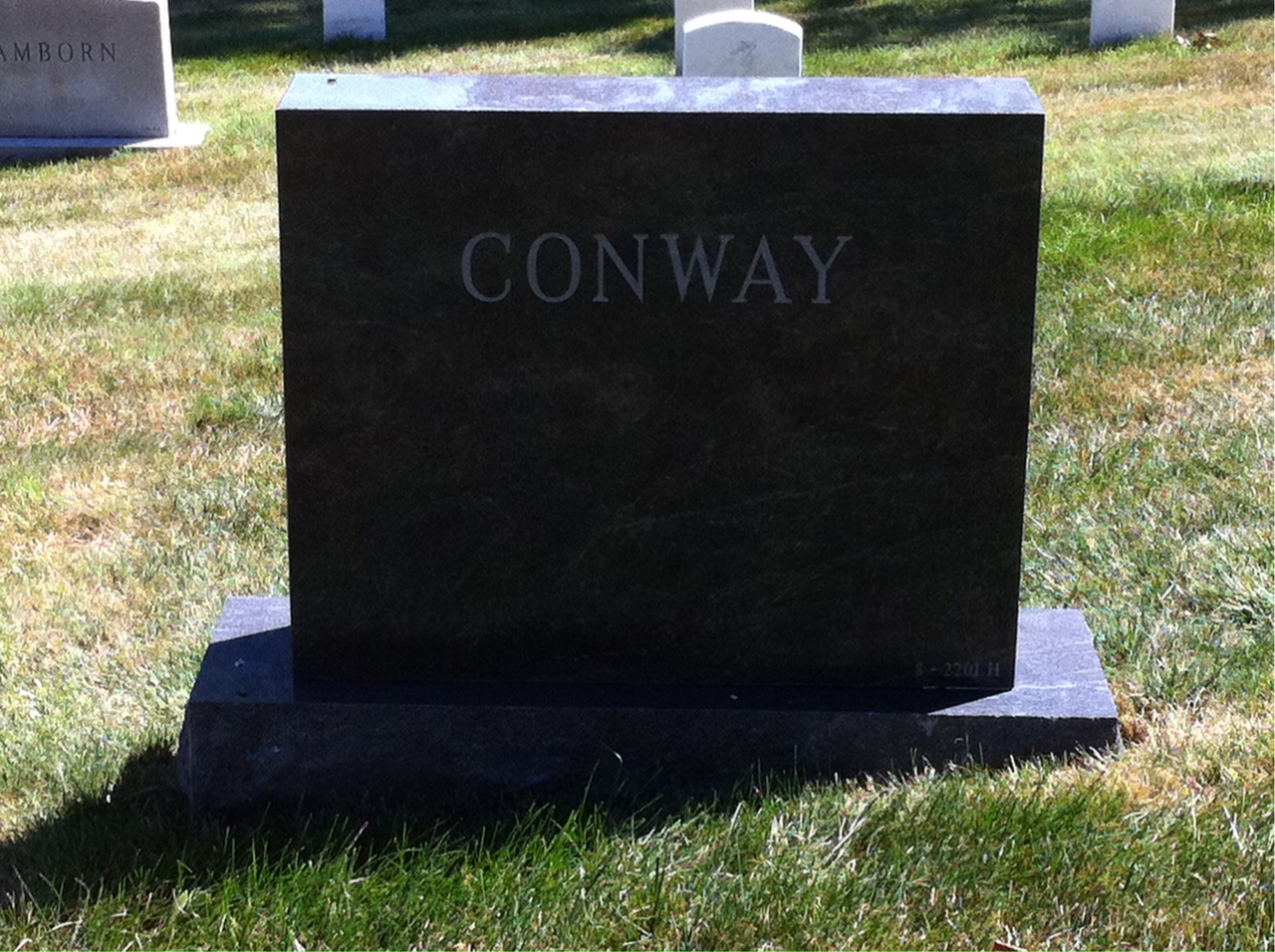 Back of headstone — Christopher Conway