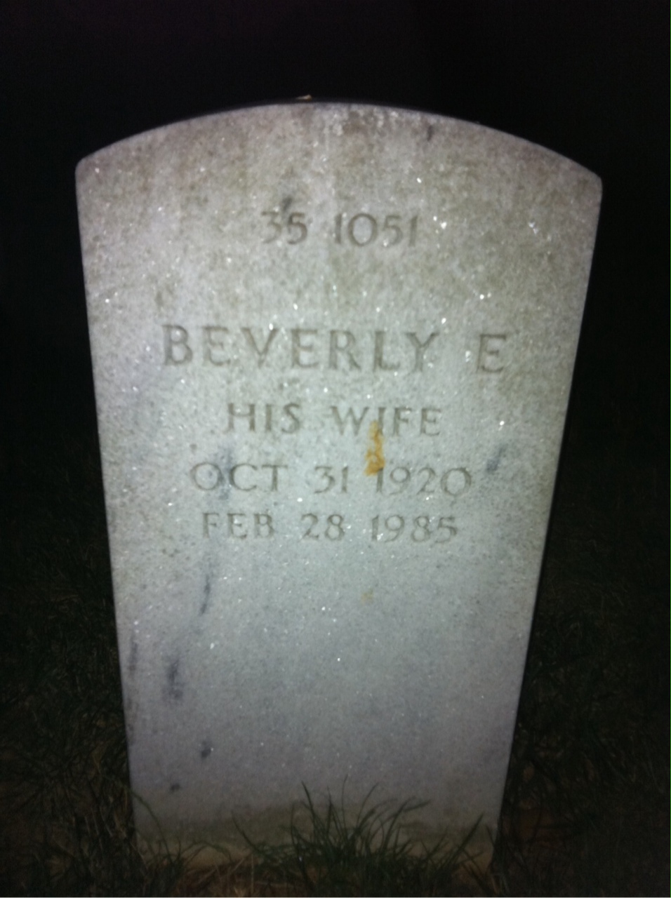 Back of headstone — William L Lindsey