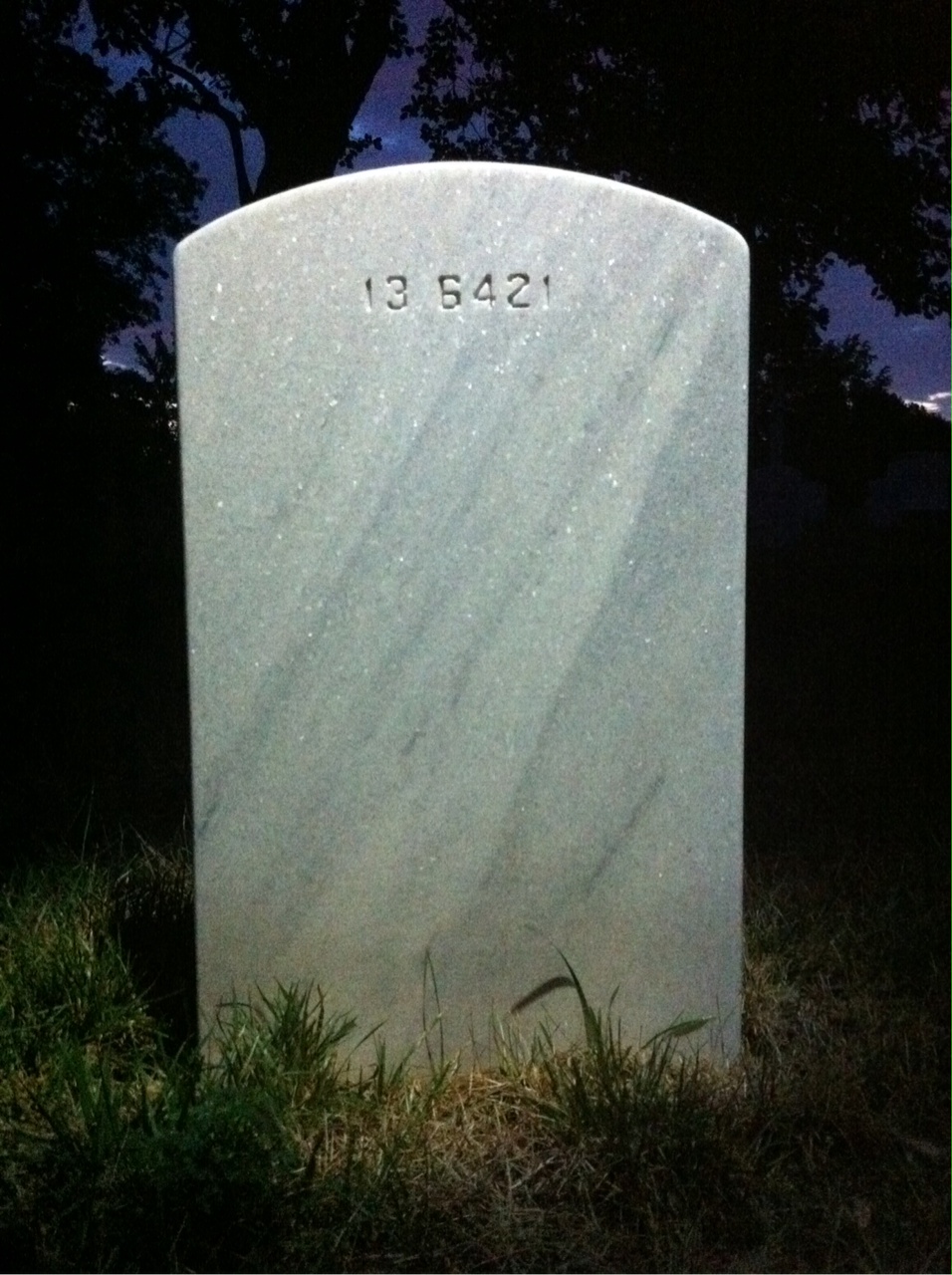 Back of headstone — J Archer