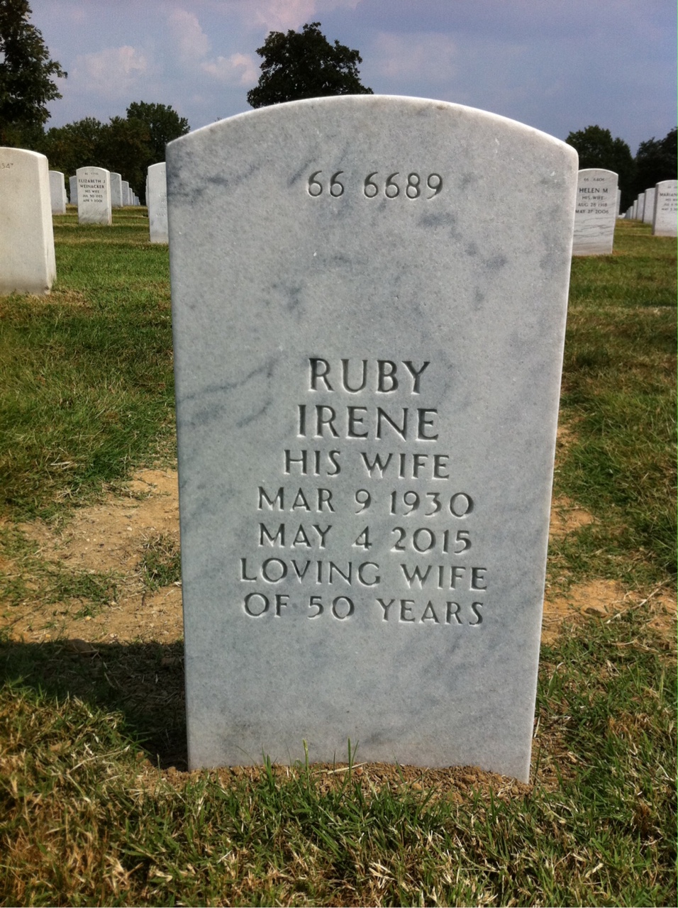 Back of headstone — Walter Raymond Wilson
