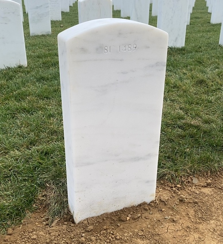 Back of headstone — Clarence Blake