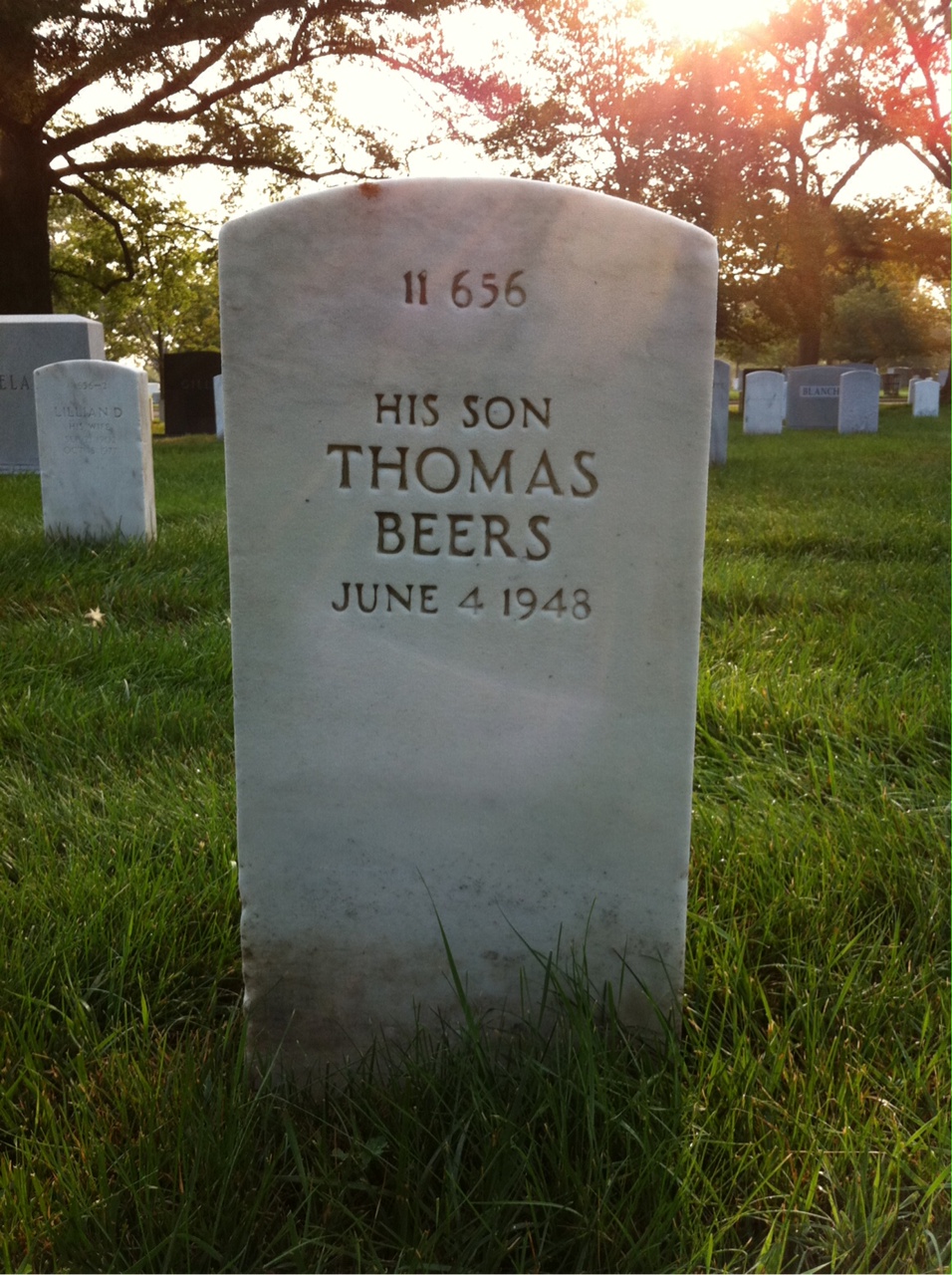 Back of headstone — Charles Cresswell