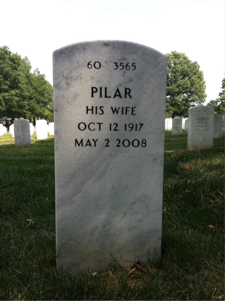 Back of headstone — Alejandro Kabiling