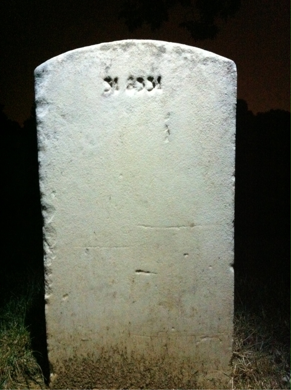 Back of headstone — Arch Moreland