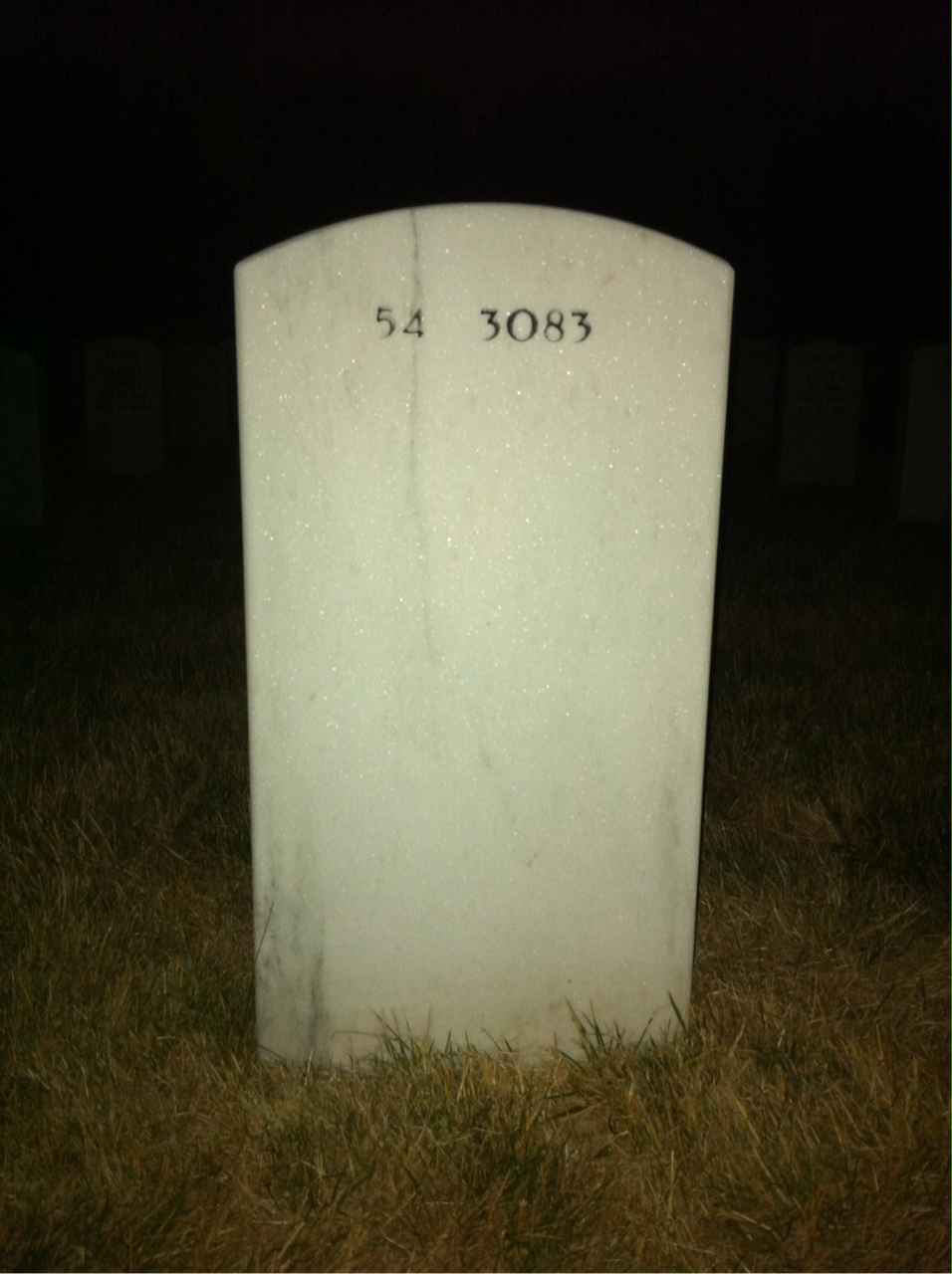 Back of headstone — Donald Sharpe