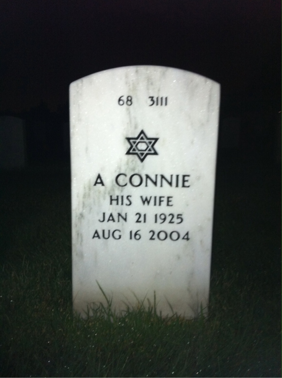 Back of headstone — Bert Corbett