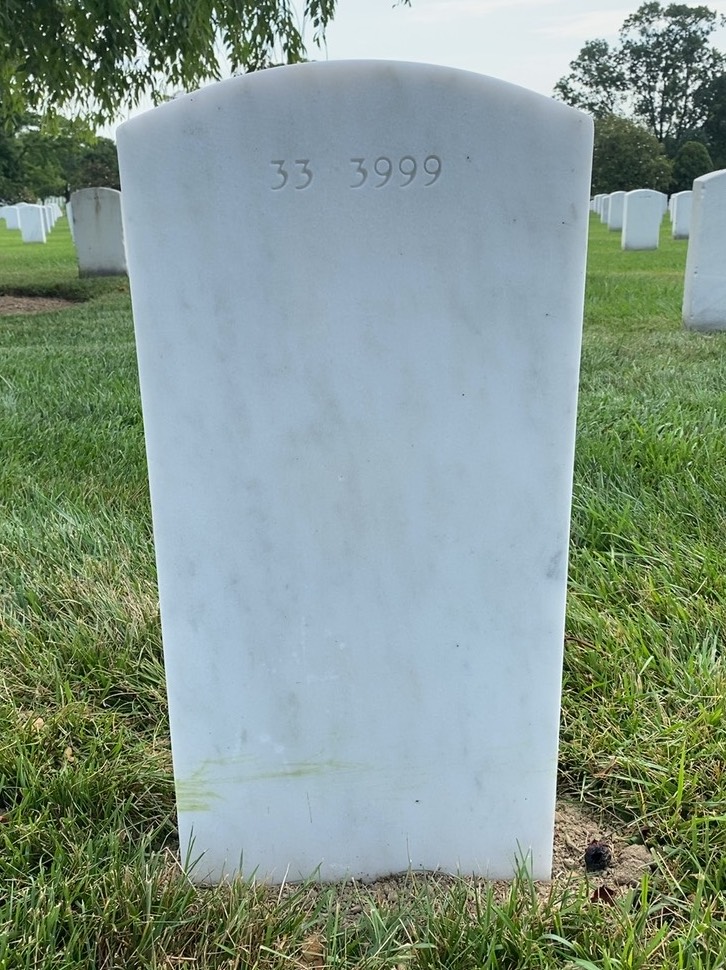 Back of headstone — Victor James Hughson