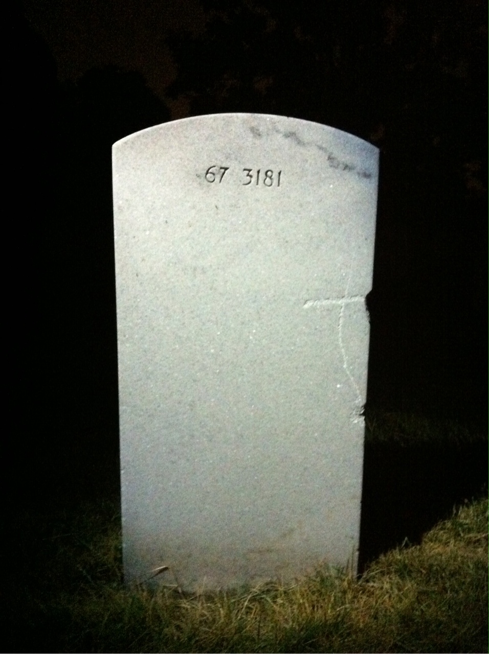 Back of headstone — Roy Anderson