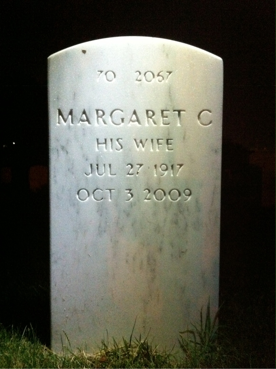 Back of headstone — Bernard Duffy