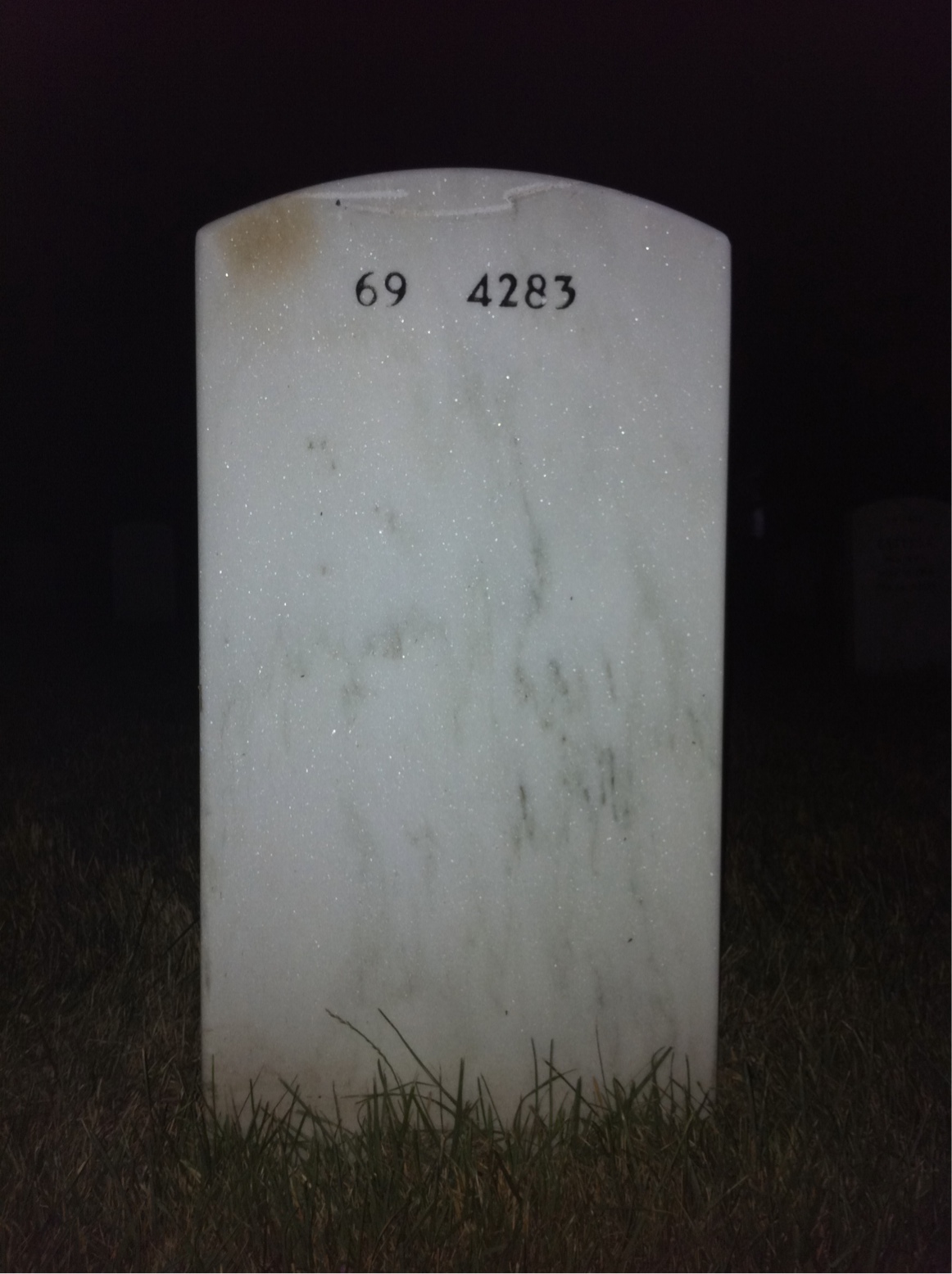 Back of headstone — David Cooley