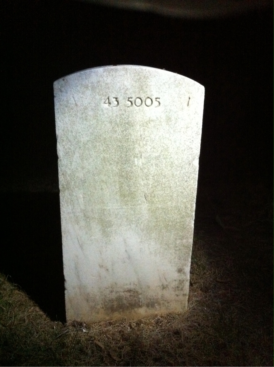 Back of headstone — Victor Emanuel Johnson