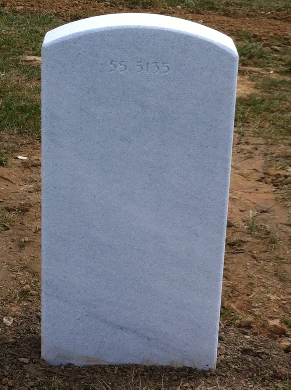 Back of headstone — Eugene Adkins