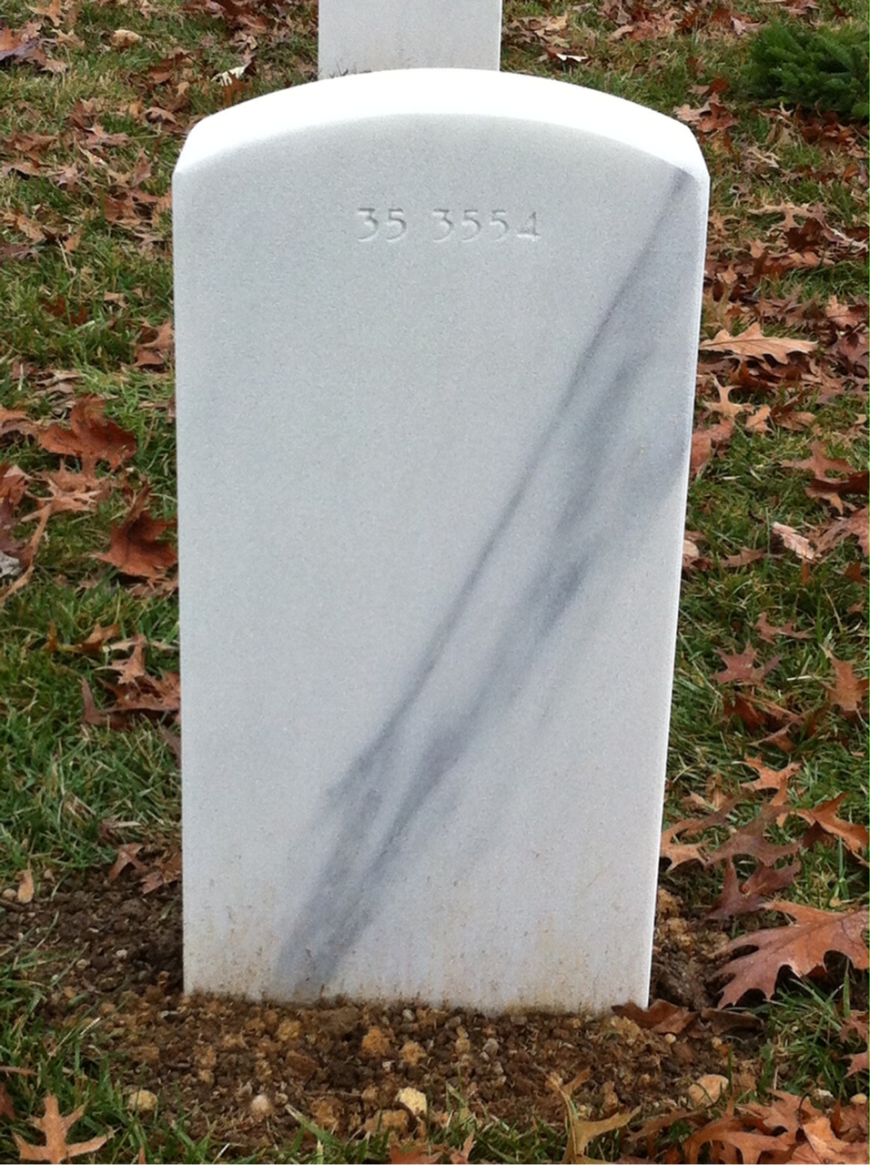 Back of headstone — Tollie Jeff Perry