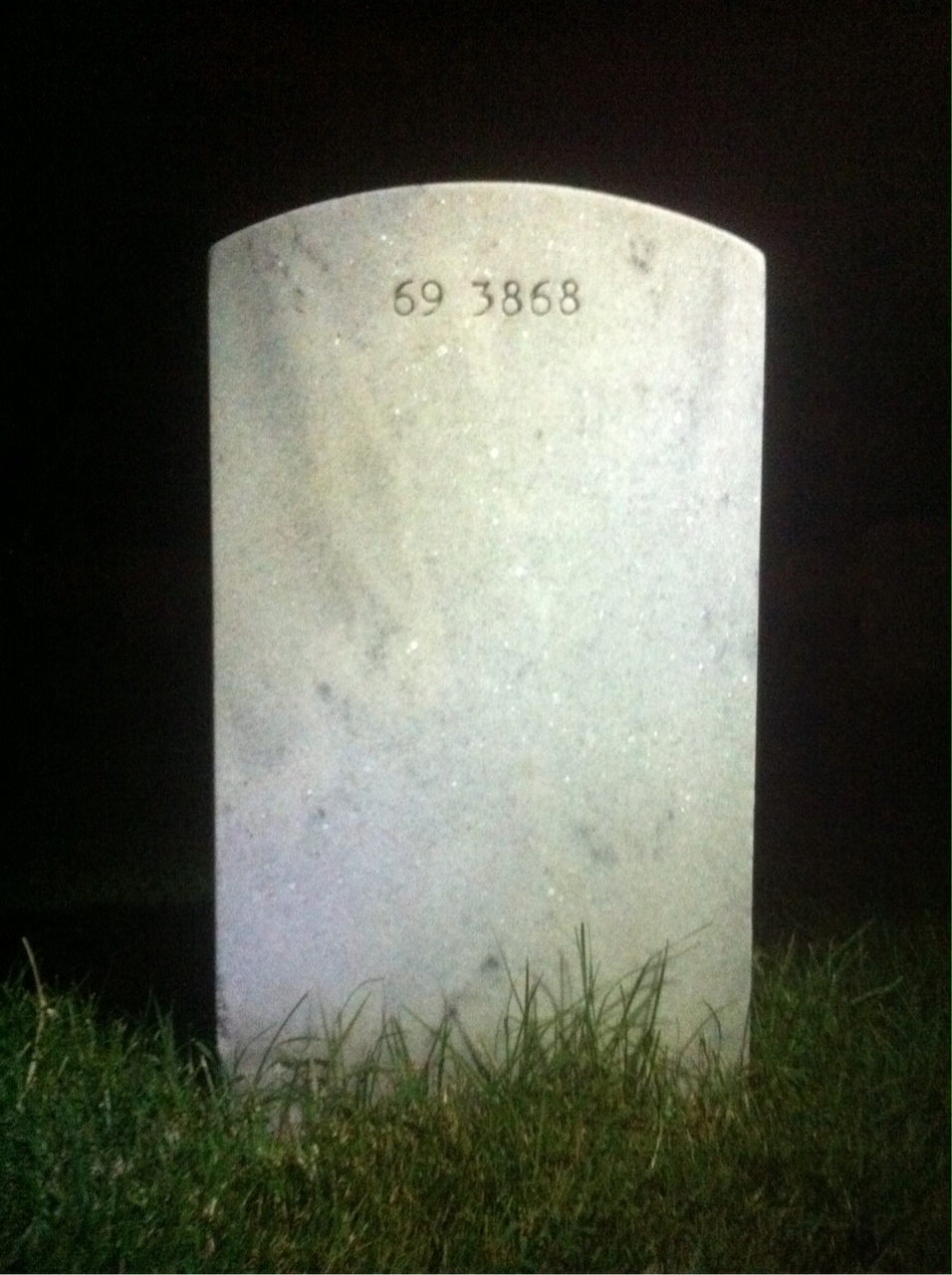 Back of headstone — Vernard James Hayward