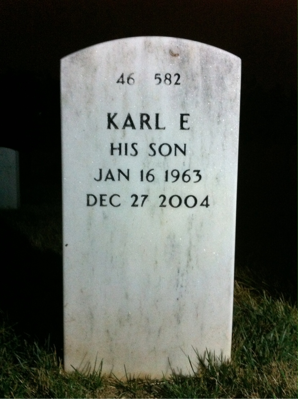 Back of headstone — John Starkey