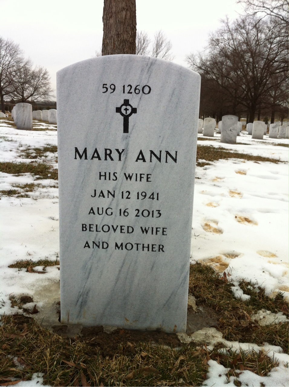 Back of headstone — Matt Abbett Roberts