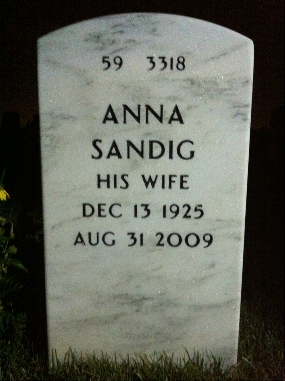 Back of headstone — William Justice