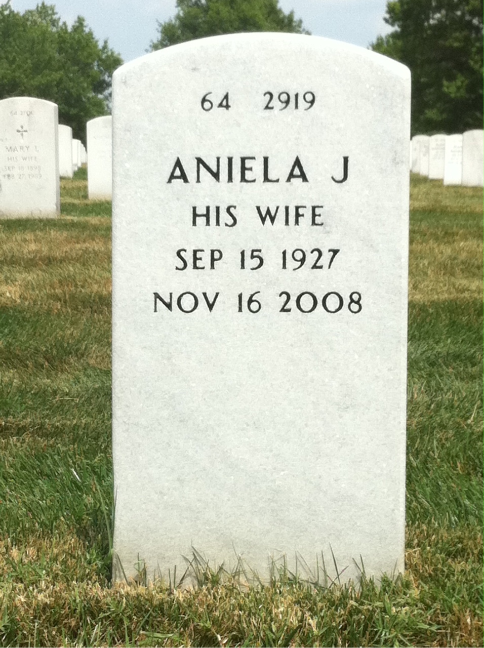 Back of headstone — Daniel Tatarewicz