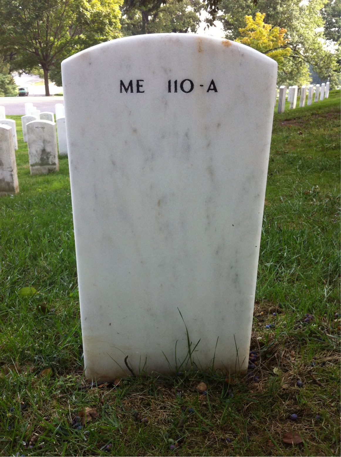 Back of headstone — Russell Greene