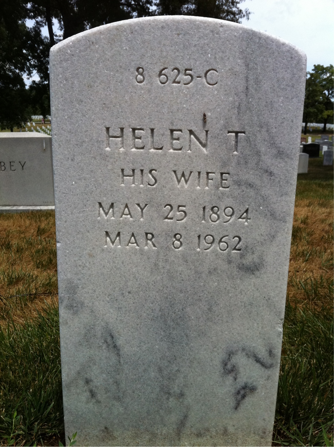 Back of headstone — Cedric Benz