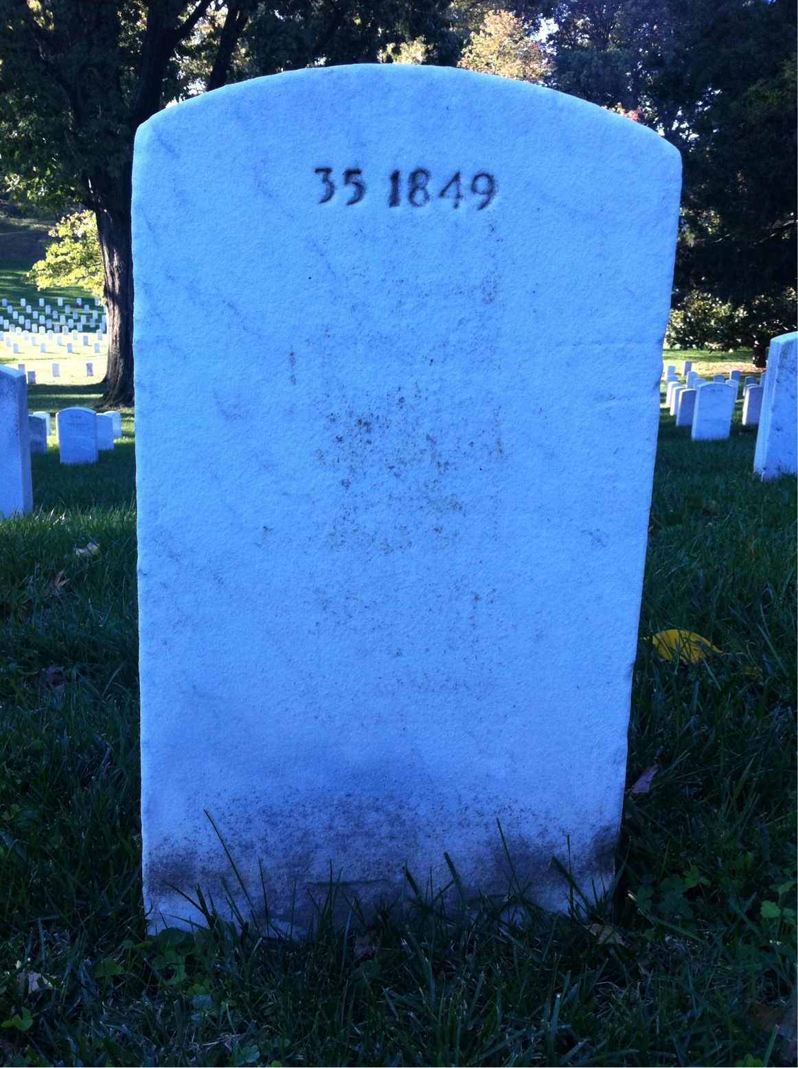 Back of headstone — Henry Andersen