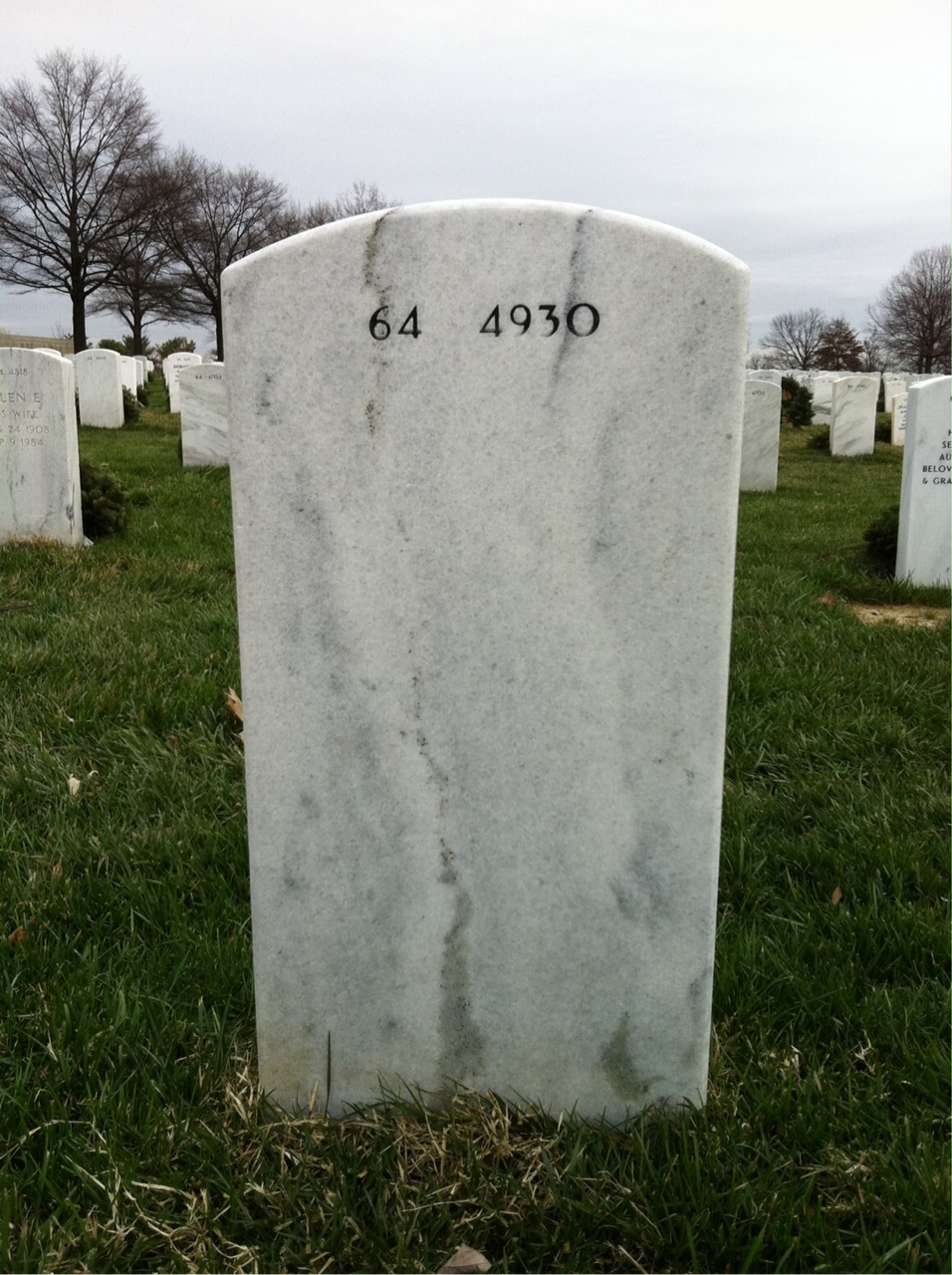 Back of headstone — Joel Roberts