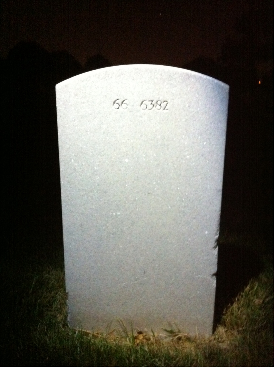 Back of headstone — David Adams