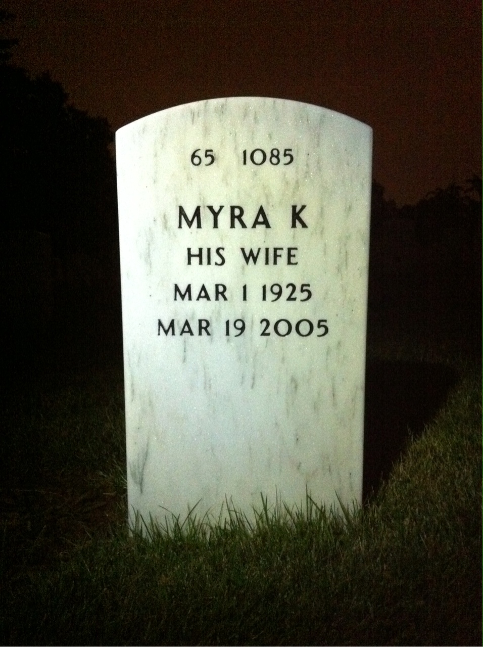 Back of headstone — Roy Bruce