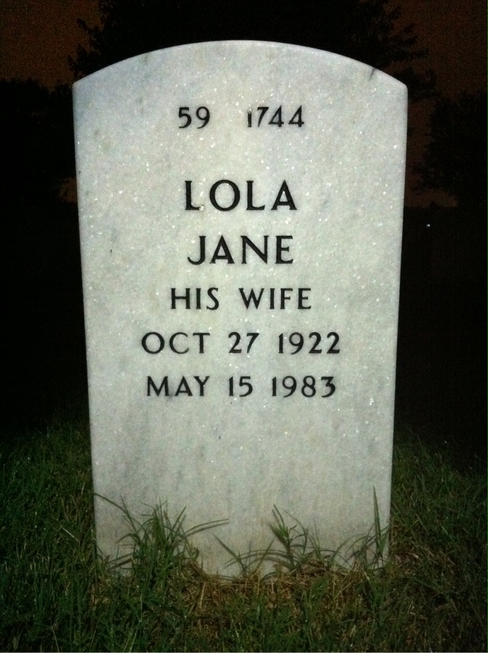 Back of headstone — Richard Randall
