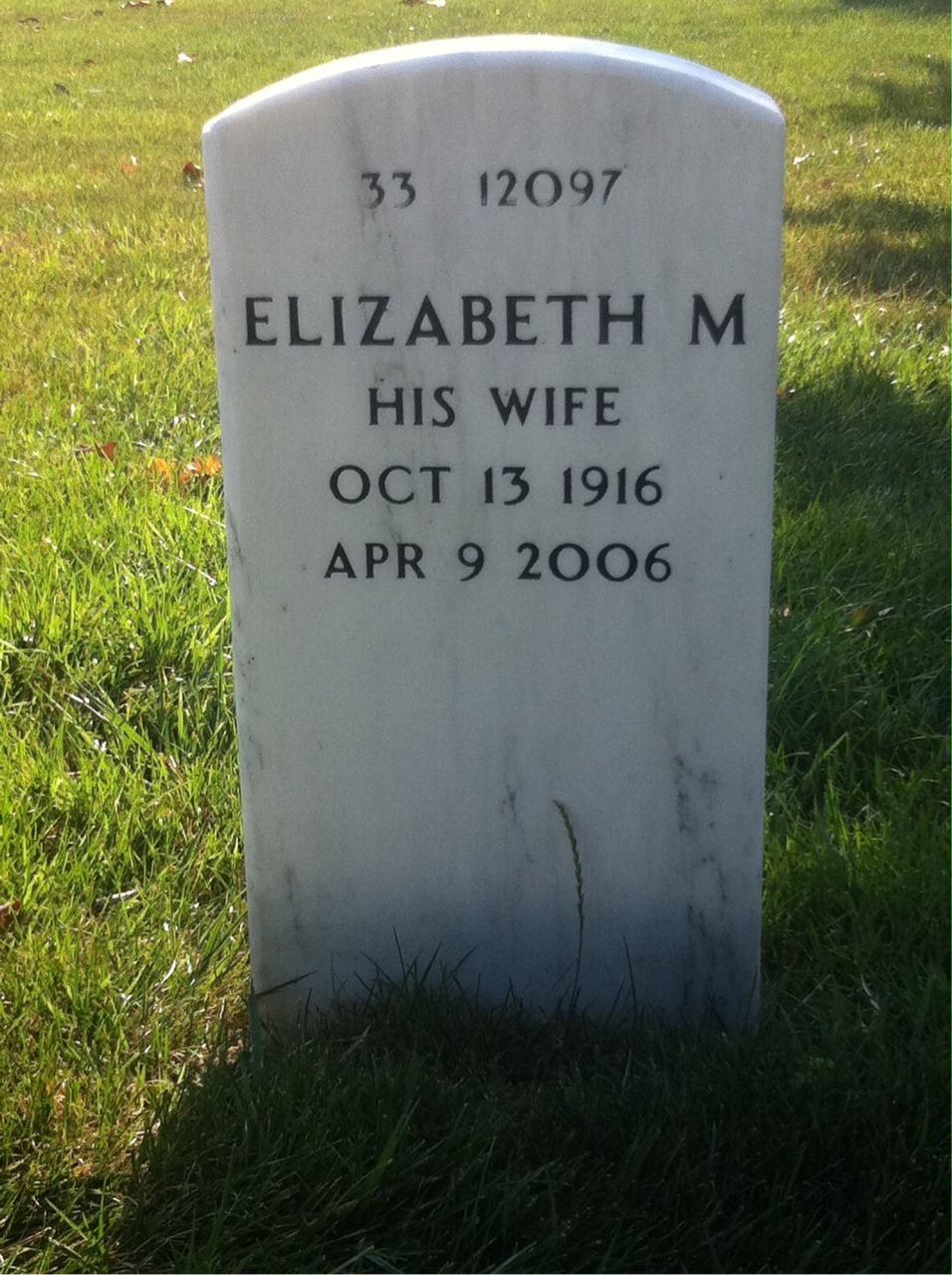 Back of headstone — Emmett Gauper