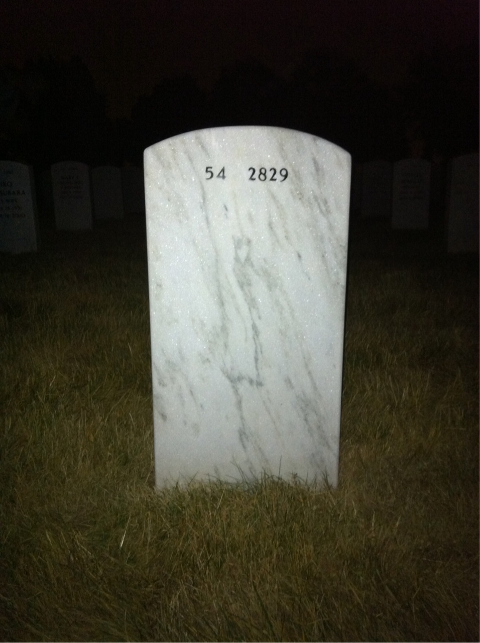 Back of headstone — John Cassel