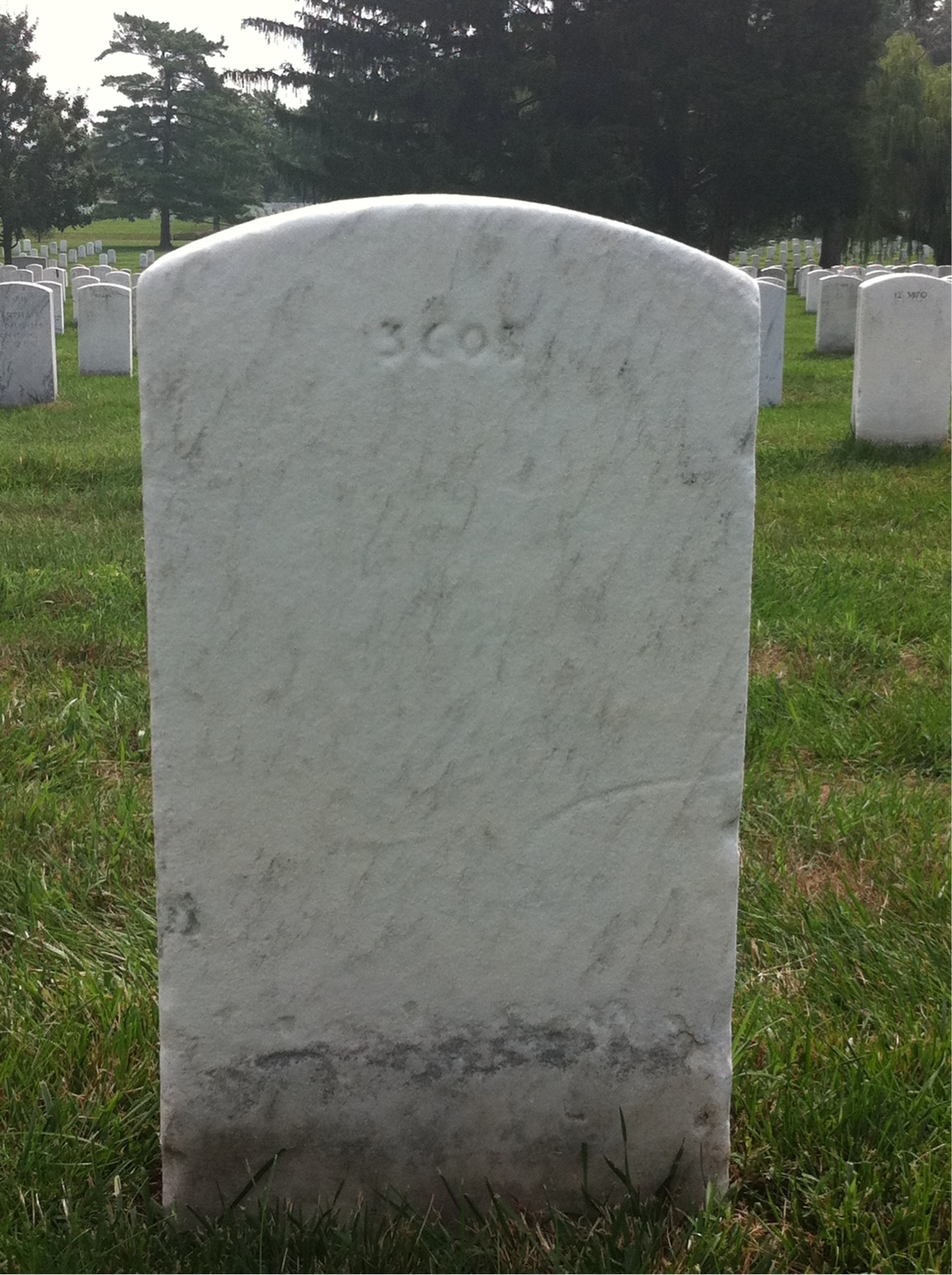 Back of headstone — Fabian Augustine