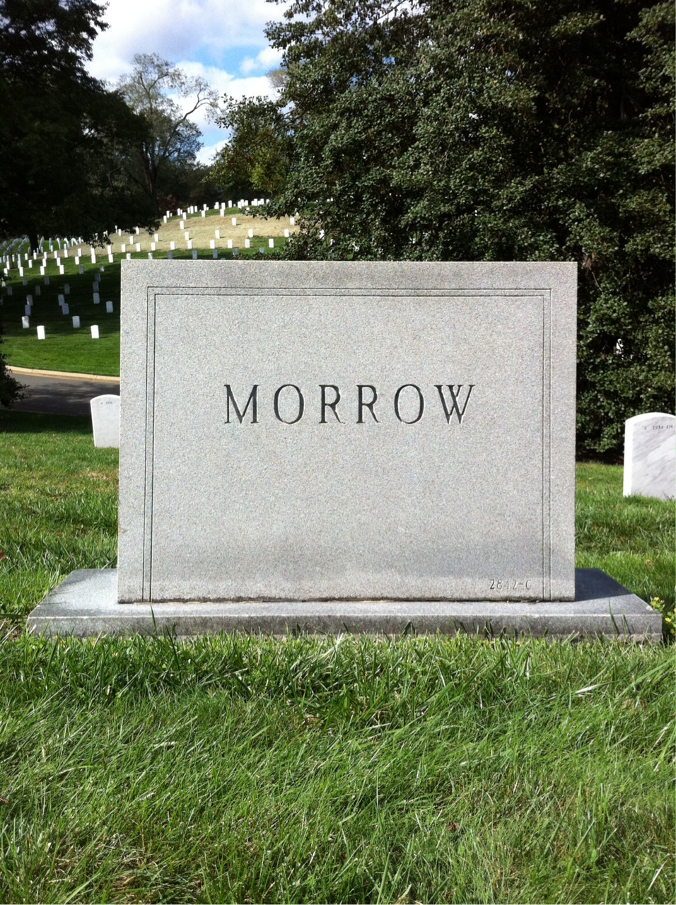 Back of headstone — John Morrow