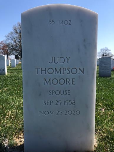 Back of headstone — Curtis Moore