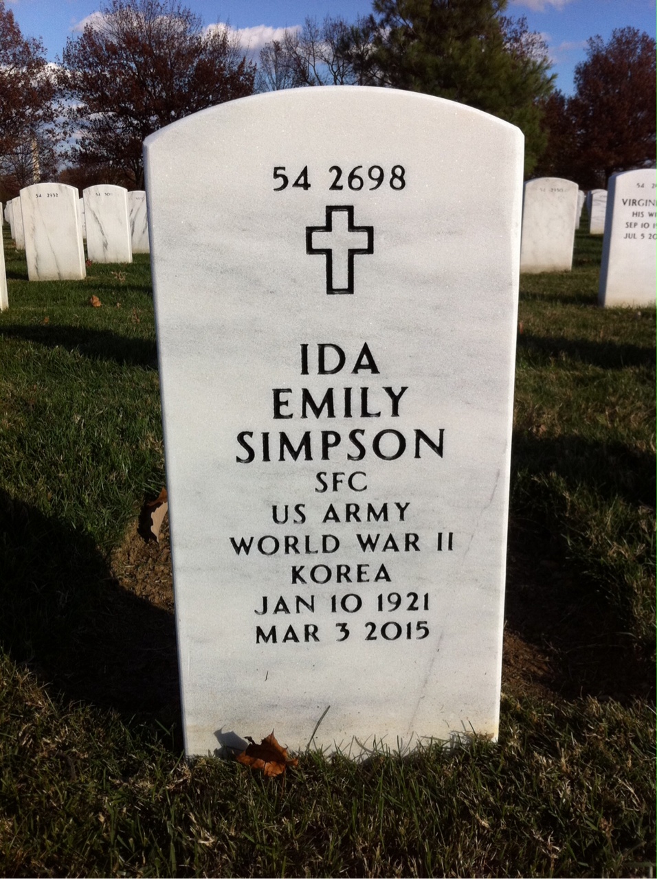 Back of headstone — Florence Friedman