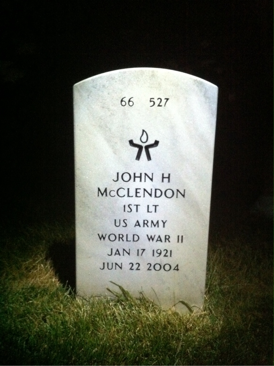 Back of headstone — Jesse Mcclendon