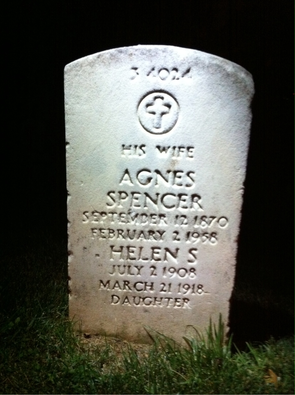 Back of headstone — Stanford Moses