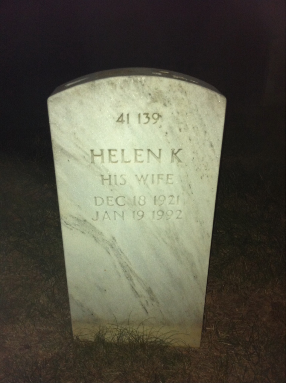 Back of headstone — Kenneth Morgan
