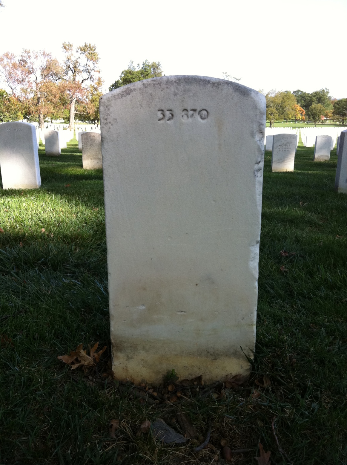 Back of headstone — Walter Anderson