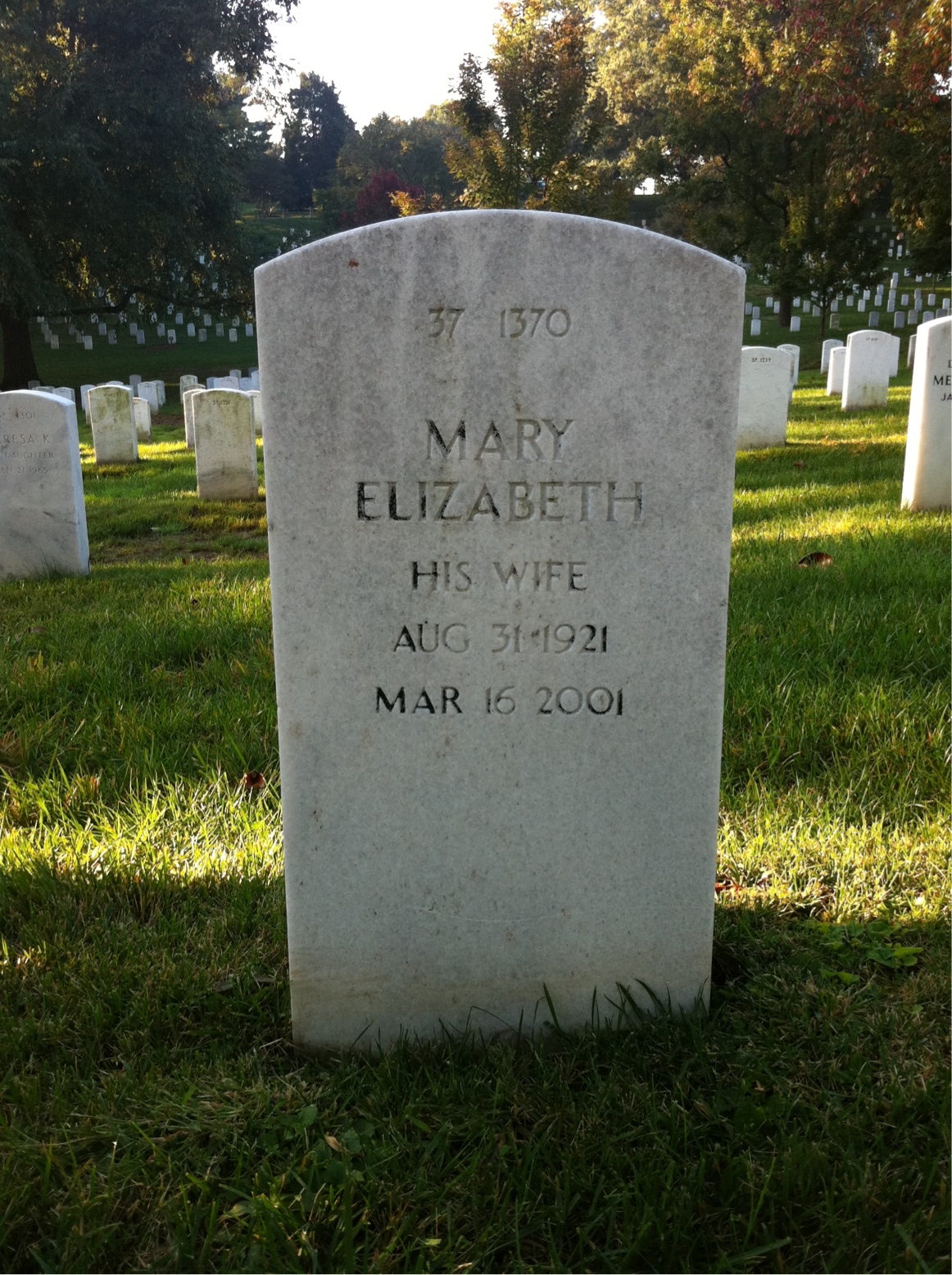 Back of headstone — Ira Baker
