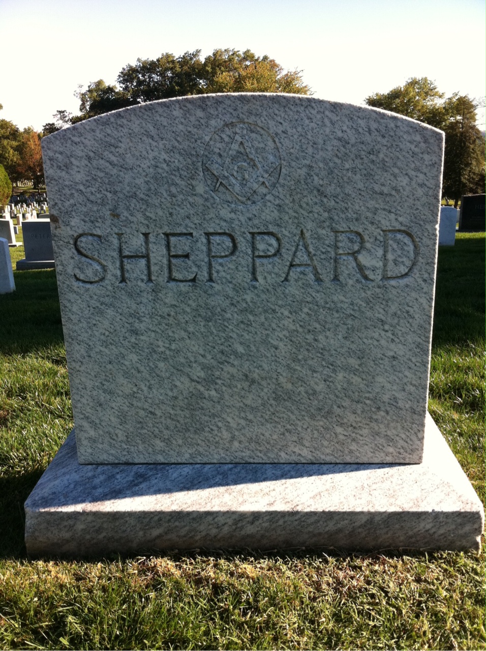 Back of headstone — Thomas Lynwood Sheppard