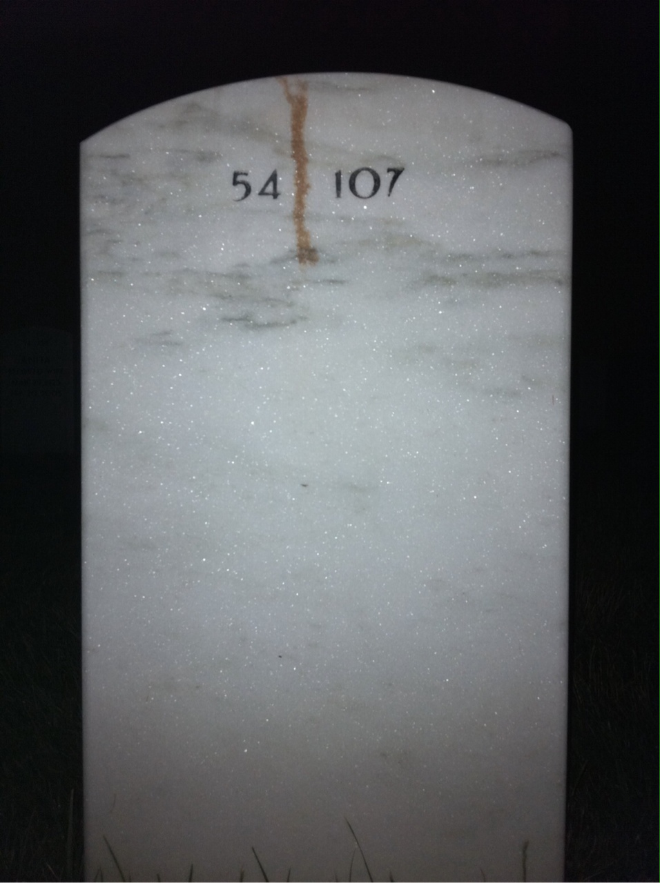Back of headstone — Hubert Hotchkiss