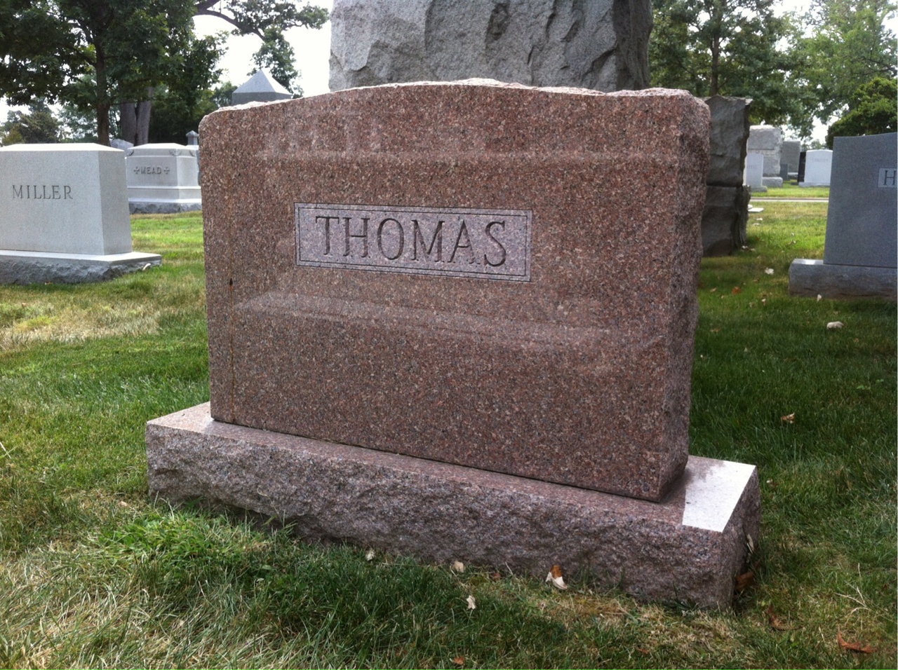 Back of headstone — Richard Thomas