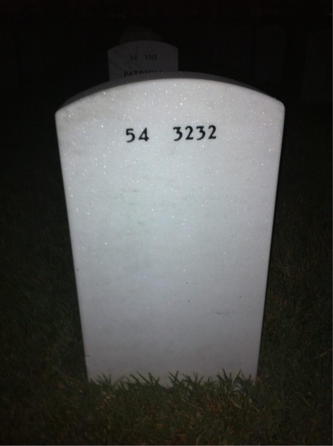 Back of headstone — Lenard Noren