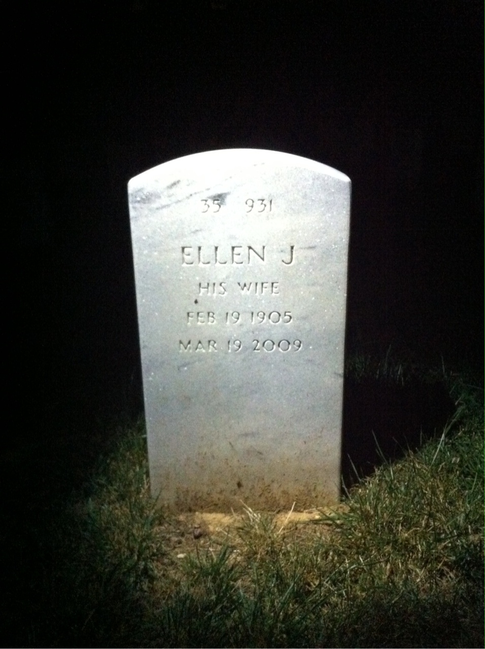 Back of headstone — Raymond Contee